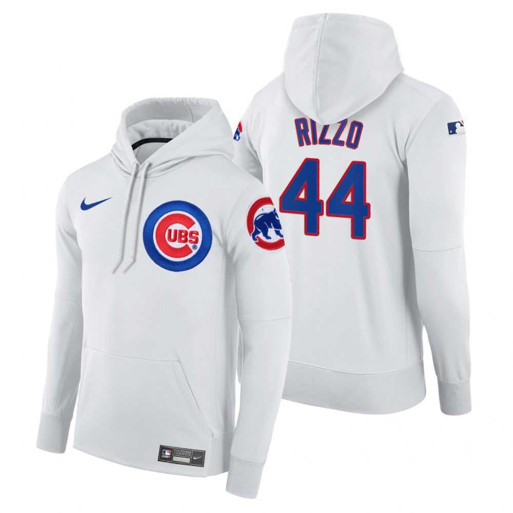 Men Chicago Cubs 44 Rizzo white home hoodie 2021 MLB Nike Jerseys